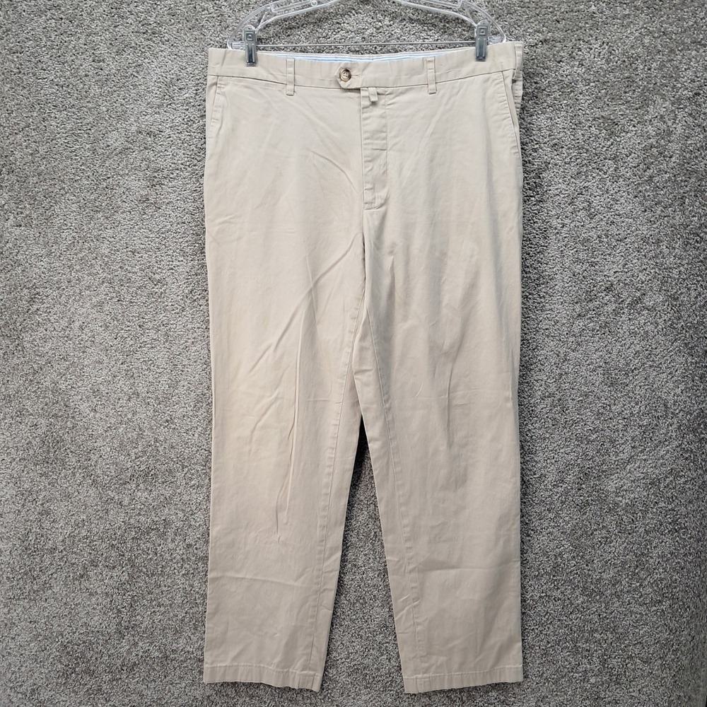 Senator Mens Stretch Cotton Chinos Khaki Tan Straight Leg Pants 38x32 RN125990